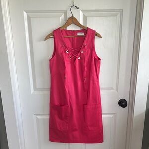 Calvin Klein Sleeveless Lace Up Dress